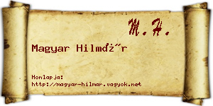 Magyar Hilmár névjegykártya